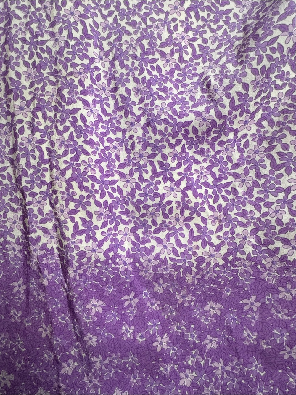 Talbots 100% Silk Floral Shift Dress Size 10 Purple Ombré Knee Length - Picture 4 of 8